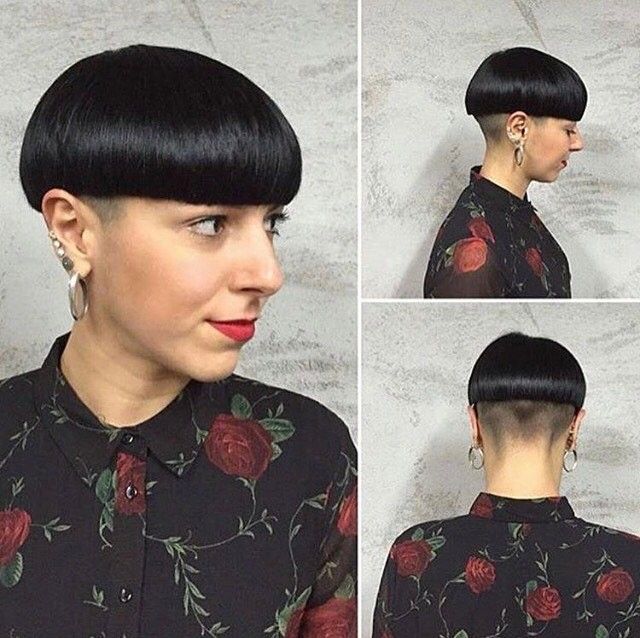 bowl shape undercut bob, undercut bob